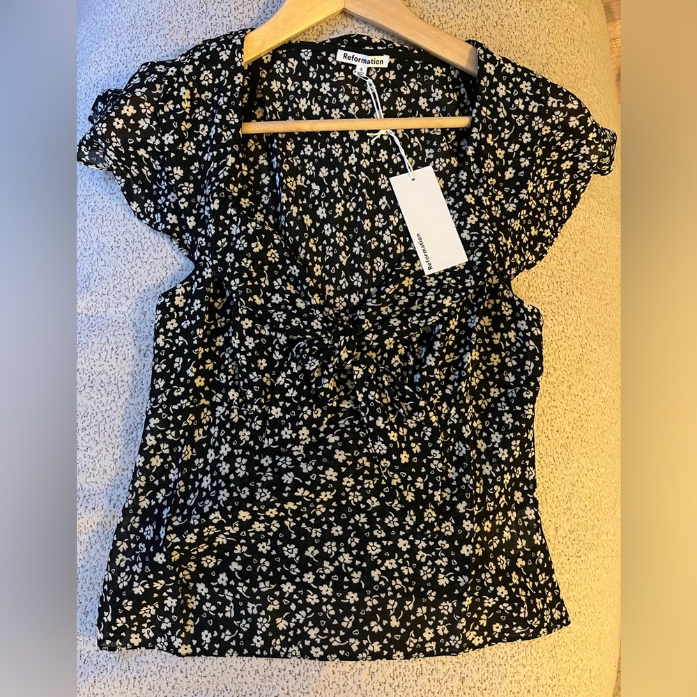 Reformation Britta tie front top
